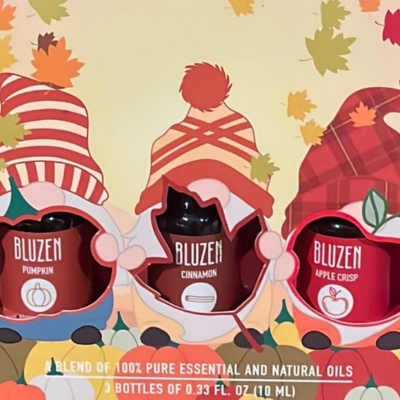 NIB BLUZEN LIMITED EDITION GNOMES  SET OF 3 100% PURE ESSENTIAL & NATURAL OILS - Picture 3 of 5